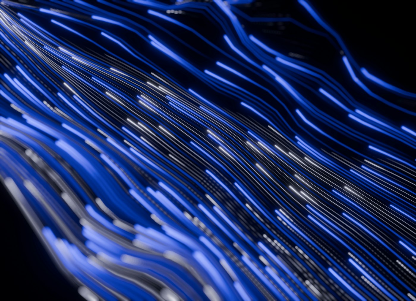 Abstract visualization of an AI model's data flows